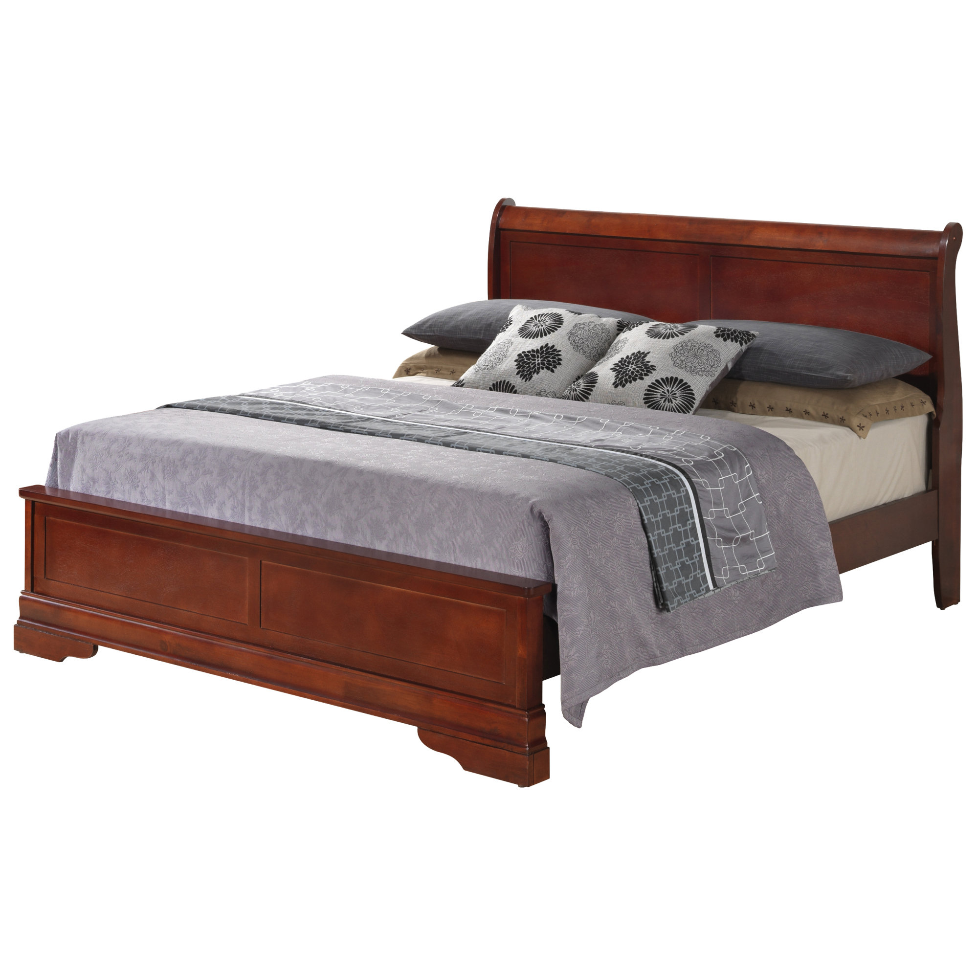 Cortinella Cherry 3 Pc Queen Sleigh Bed by Rooms To Go | Furniture.com, image size:2000x2000