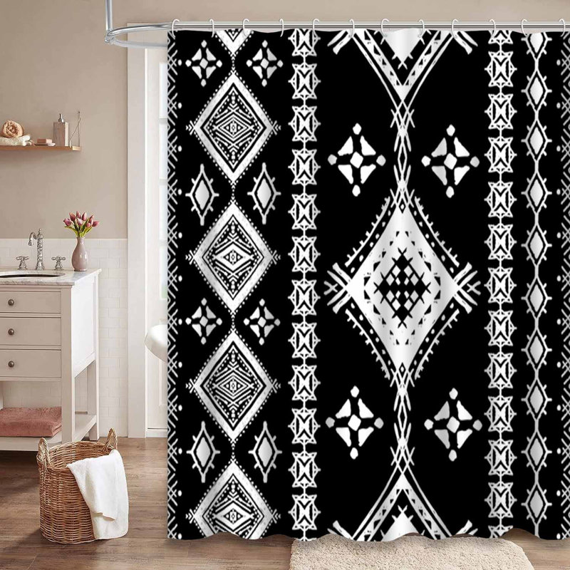 Rideau de douche Ethnique Boho, 72" L x 72" W