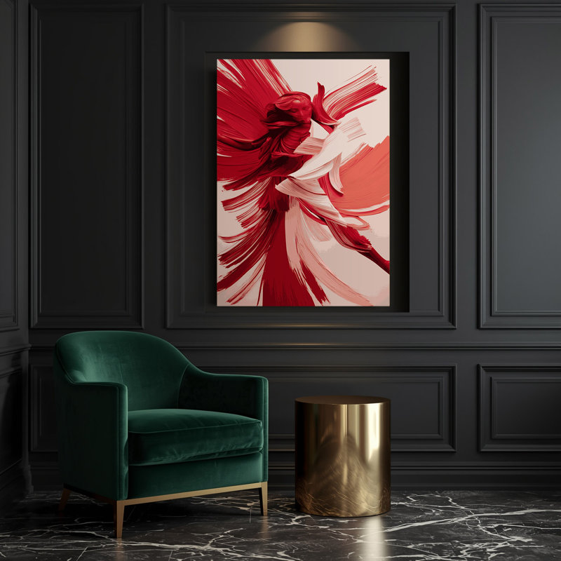Abstrait art figuratif sur toile rose, H 14 po x l 11 po