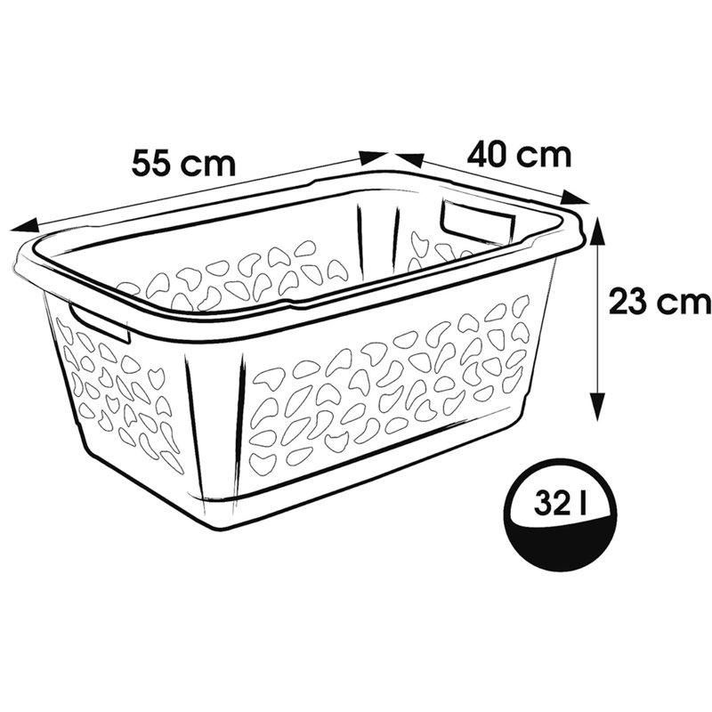 Keeeper Air Permeable Design Laundry Basket 32 litre, Gray