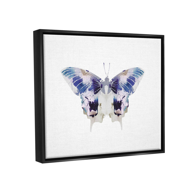 «Vivid Purple Butterfly Insect» par Leah Straatsma - impression sur bois, H 11 po x l 14 po x P 1,5 po
