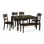 L'ensemble 6 pièces de table et chaises de cuisine contient une table de salle à manger rectangulaire et 4 chaises de salle à manger avec banc, 36 x 60 pouces, cappuccino-1445447964-1445447971