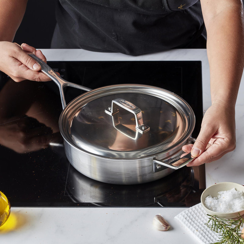 Demeyere Essential 5 5-Ply 3-Qt Stainless Steel Saute Pan with Lid