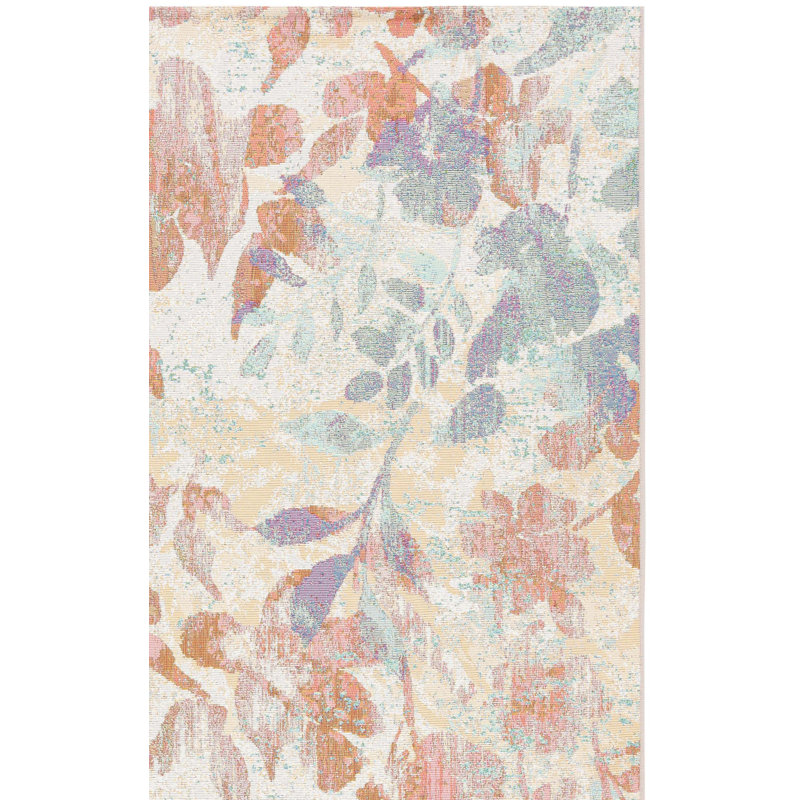 Tapis d'intérieur / extérieur à motif floral Barbados 500 Performance, Rectangle 8 pi x 10 pi 5 po