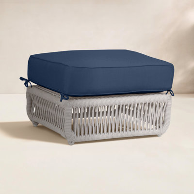 Lucan Wicker Outdoor Ottoman with Sunbrella® Cushion