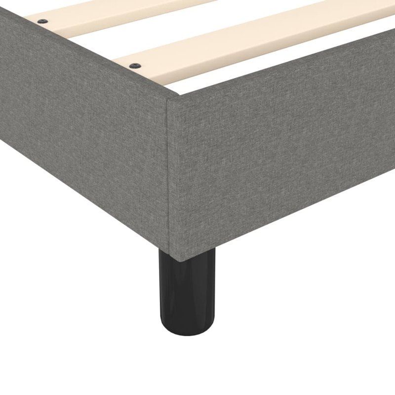 Box Spring Bed Frame Light Grey King Fabric , Light Gray, King, 9.8"