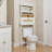 Over The Toilet Storage Cabinet With Rattan Door, 3-Tier Bathroom Organizer, Space Saving Wooden Shelf For Bathroom, Laundry Room, And Restroom