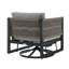 Chaise longue d'extérieur pivotante en aluminium noir avec coussins gris-129705567