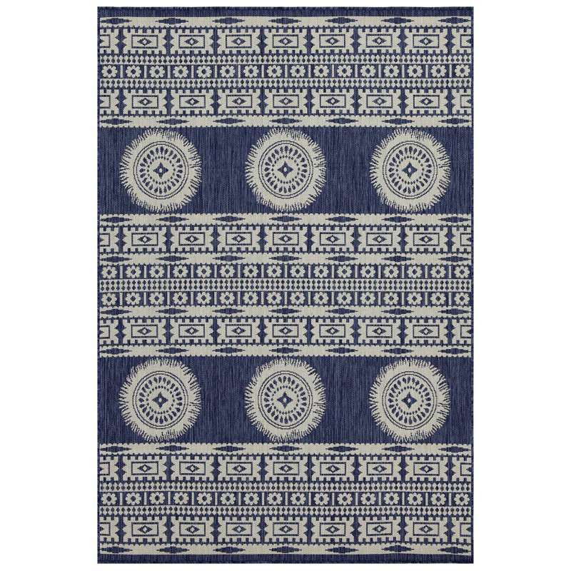 Sunshine Indoor/Outdoor Area Rug, Blue, Rectangle 7'10" x 10'3"