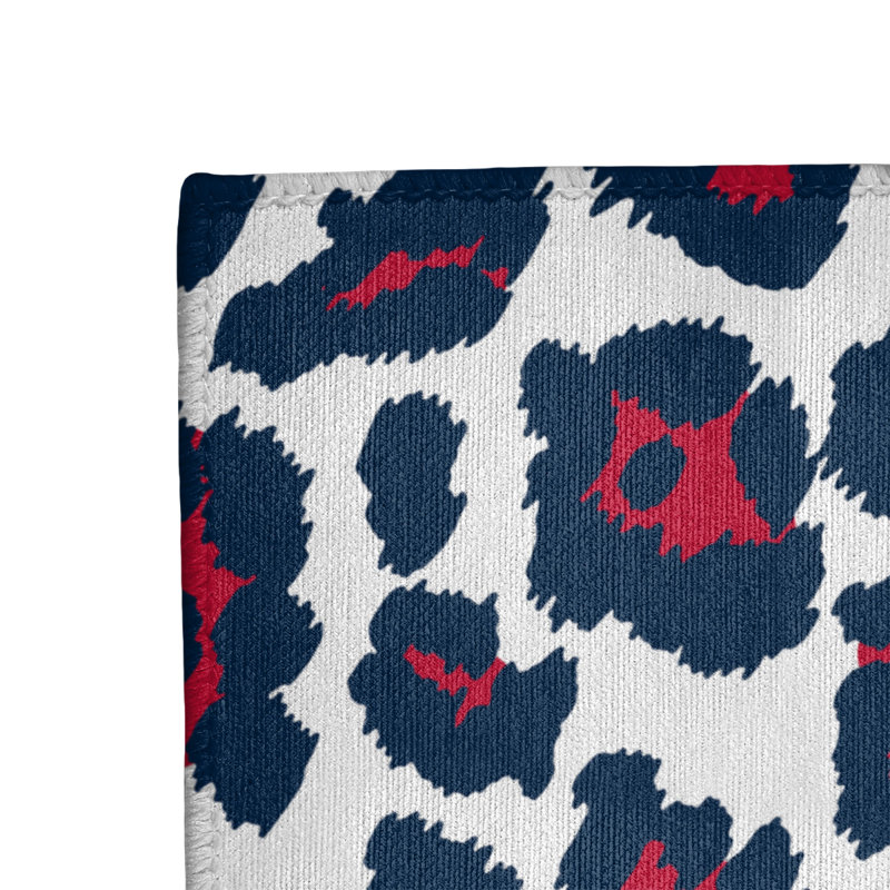 Imprimé animalier blanc/bleu marine/rouge Tapis décoratif, Rectangle 2 pi x 3 pi