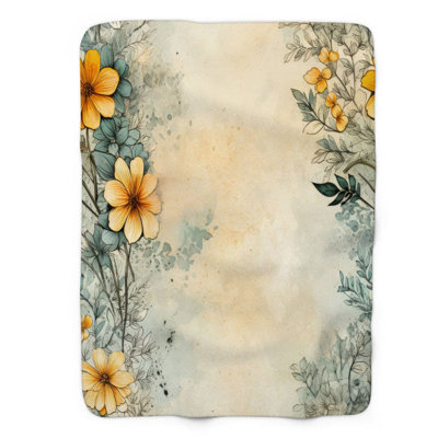 Vintage Flowers - 1 Piece Premium Blanket