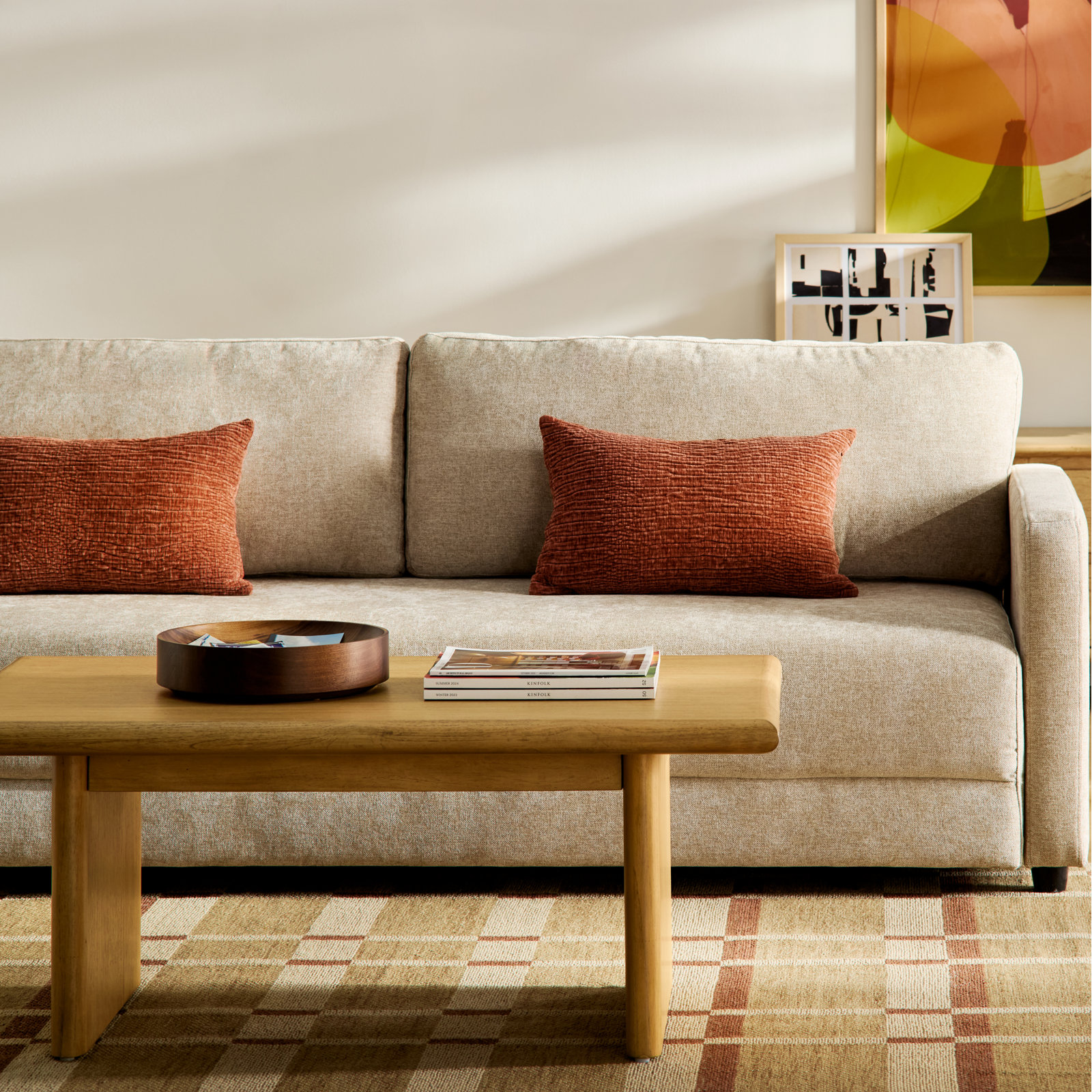 Soleil 42" Coffee Table, Blonde Oak
