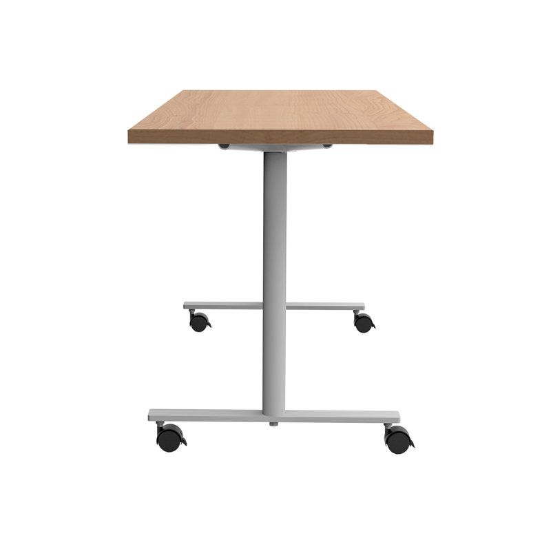 JURNI Multi-Purpose Table With T-Leg And Casters, 29.5" H x 60" L x 24" W, Fusion Maple