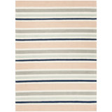 Kruetzen Striped Handmade Tufted Wool Ivory/Orange Area Rug