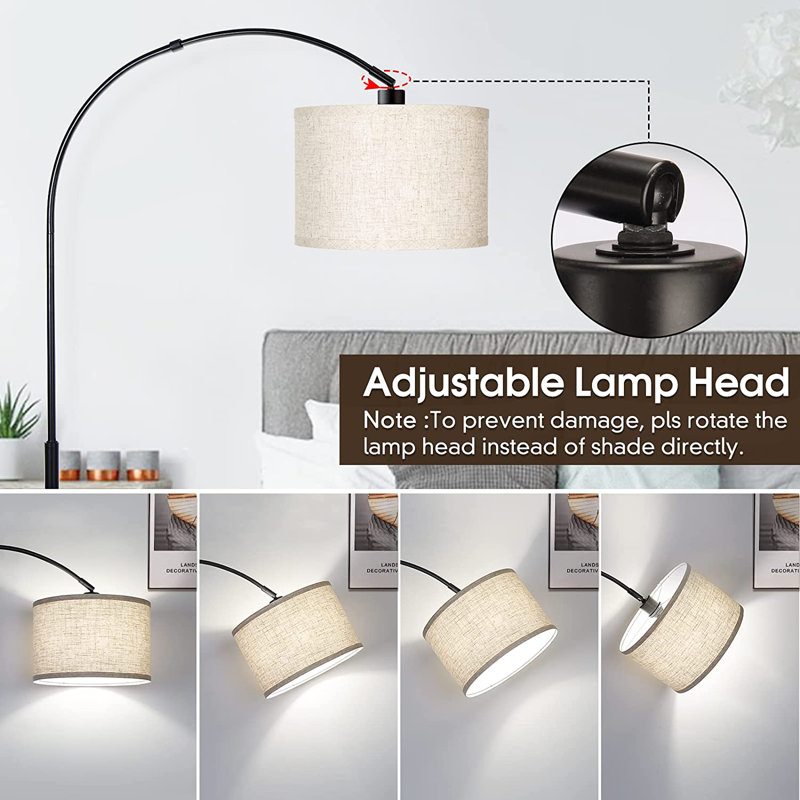 71'' Black Arched Floor Lamp