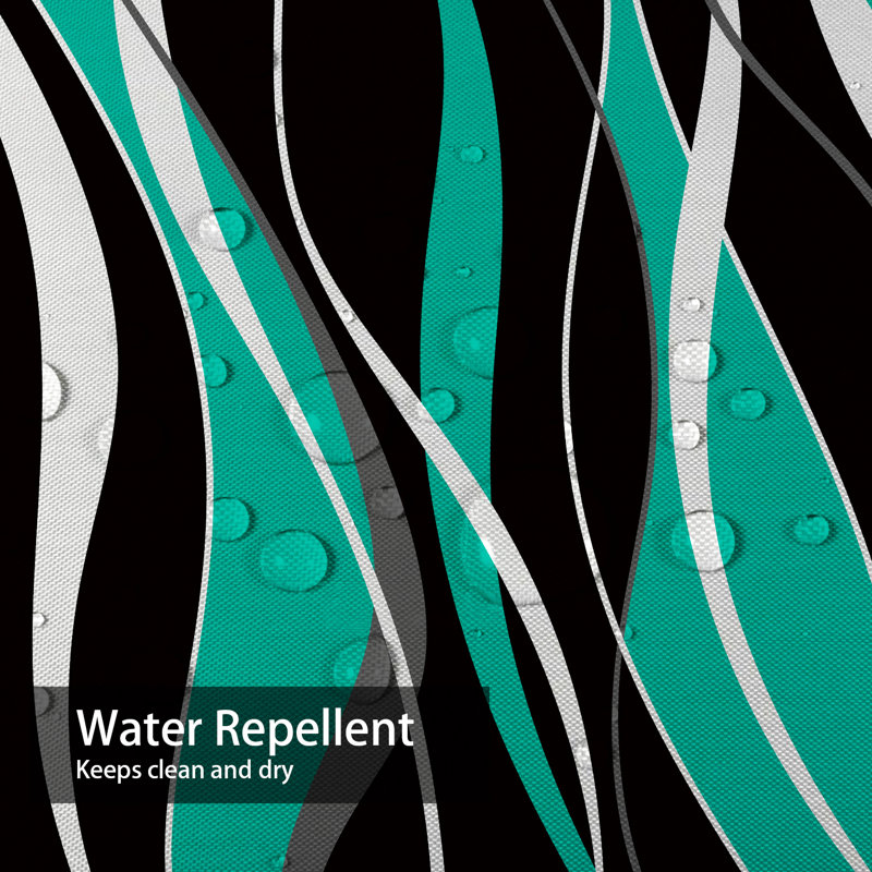 Rideau de douche à motif abstrait zébré léopard avec 12 crochets Water Green, L 72 po x l 72 po