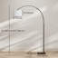 Lampe sur pied Arc, lampe sur pied avec abat-jour en lin réglable, noir