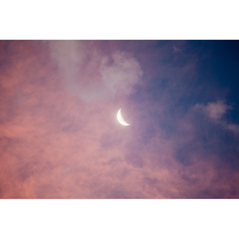 New Moon With Pink Clouds by Skilpad - Wrapped Canvas Print, 61cm H x 91cm W x 3.8cm D
