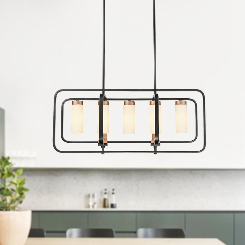 Rex 5 - Light Dimmable Kitchen Island Square / Rectangle Chandelier