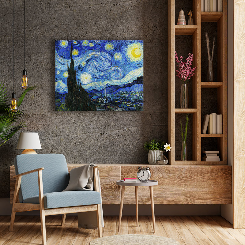 Starry Night by Vincent Van Gogh - Wrapped Canvas Print, 51cm H x 61cm W x 3.8cm D