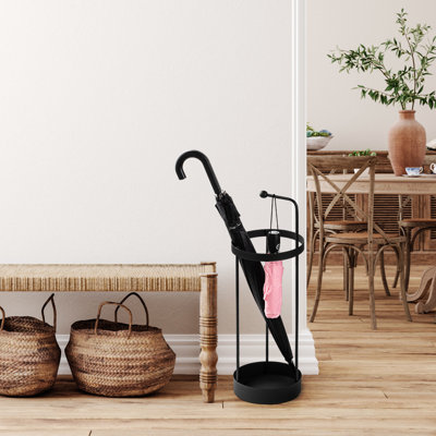 Porte-parapluie robuste en métal, noir, 8,7 x 8,7 x 26,4 pouces | Fabrication 100% durable en métal | Conception élégante et fonctionnelle pour la maison ou le bureau | Parfait pour garder les parapluies organisés et accessibles