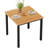 Small Square Dining Table- 31-1/2'' Sturdy And Heavy Duty Writing Desk For Small Spaces And Writing Table Desk, Teak Color Desktop & Black Frame