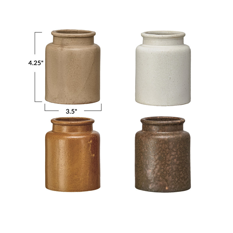 Pots en grès rustique à glacis réactif