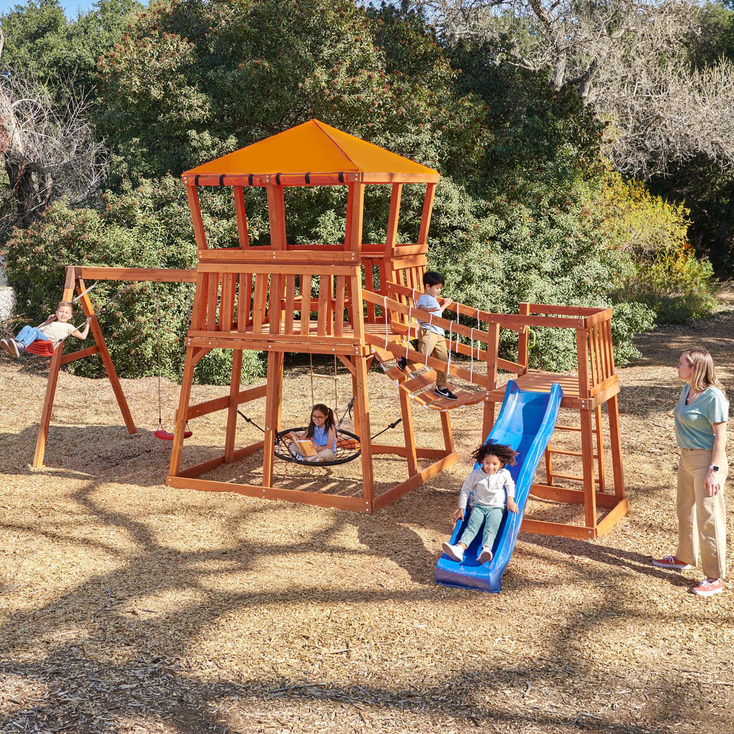 Outdoor Playset Real Wood Adventures Panther Peak Outdoor Playset