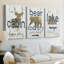 Happy Place Cabin - Toile tendue avec châssis sur mesure - 3 pièces-1473937404