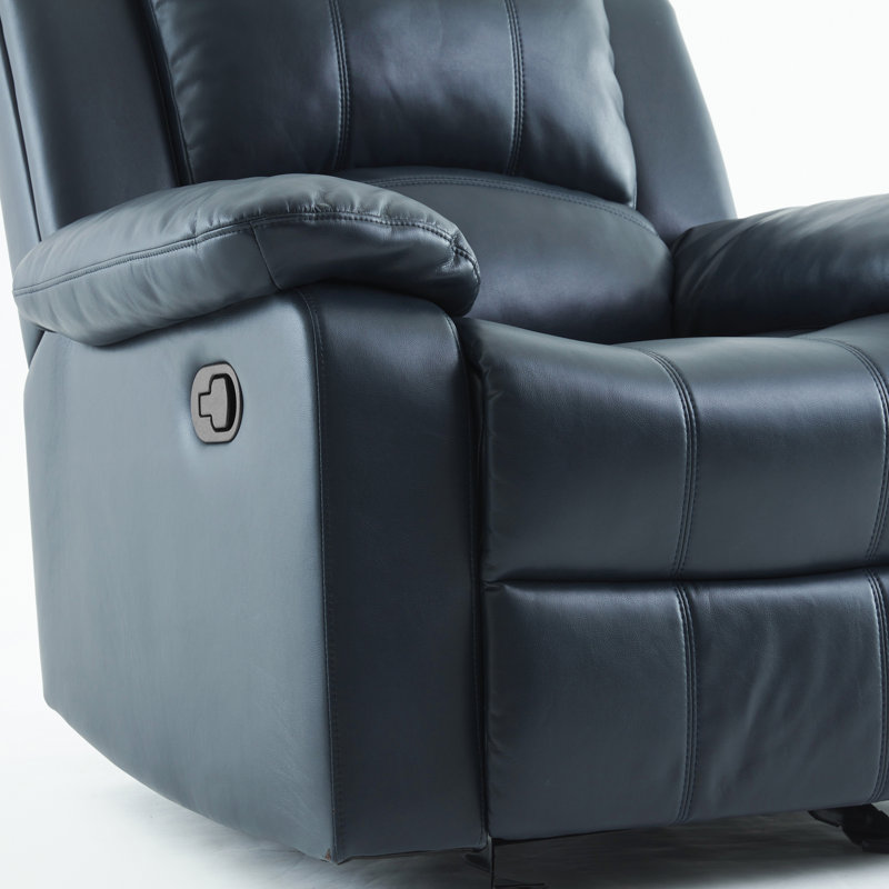 Charlott  Leather Gel Glider Recliner, Blue