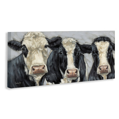 Ink & Ivory Cow Trio Canvas, design by Sara G. Designs