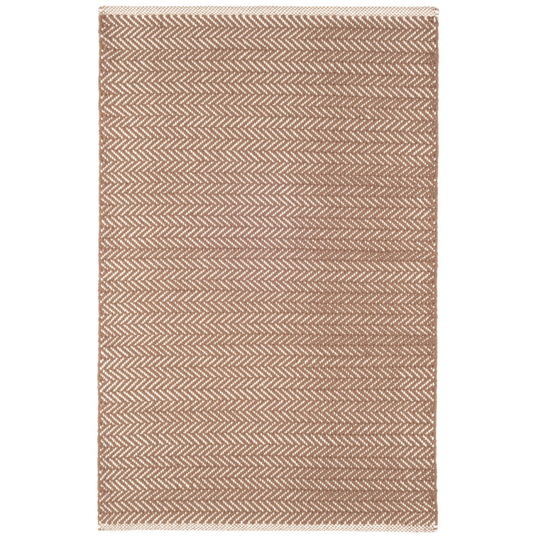 Herringbone Stone Handwoven Cotton Rug