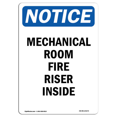 Mechanical Room Fire Riser Inside Sign
