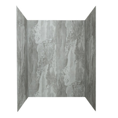 Palisade 78in x 60in x 32in Waterproof Vinyl Shower Surround Kit with Accessories in Urban Slope