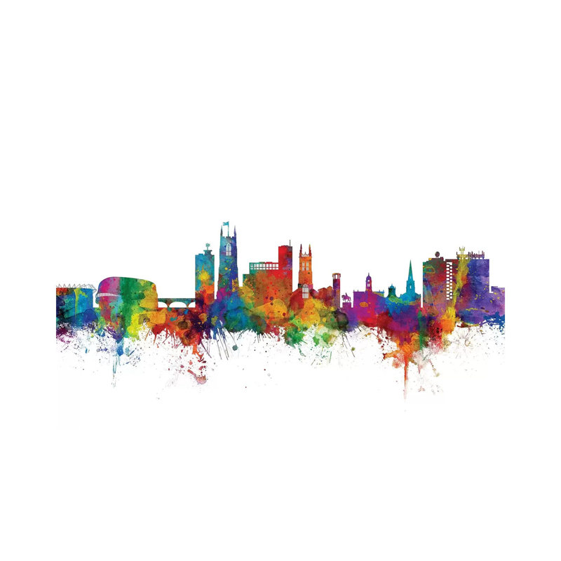 Derby, England Skyline by Michael Tompsett - Wrapped Canvas Gallery-Wrapped Canvas Giclée, 152.5 cm H x 101.5 cm W