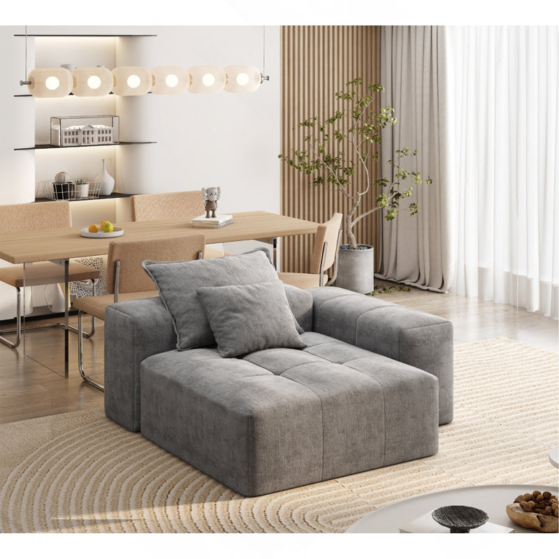Modern Oversized Modular Sectional Sofa, Gray