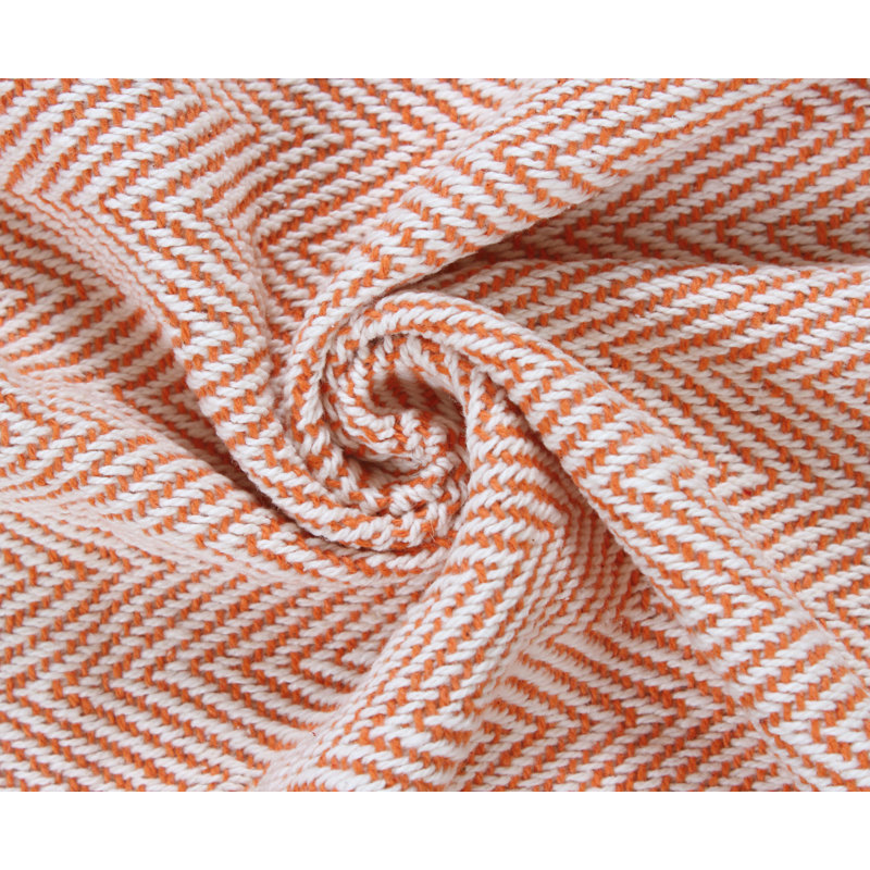 Handmade Throw Blanket, 50" W x 60" L, Orange