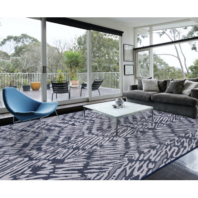 Tapis intérieur / extérieur bleu marine Gebhardt