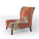 Moroccan Orange Tiles Collage I - Bohemian Chic Upholstered Slipper Chair