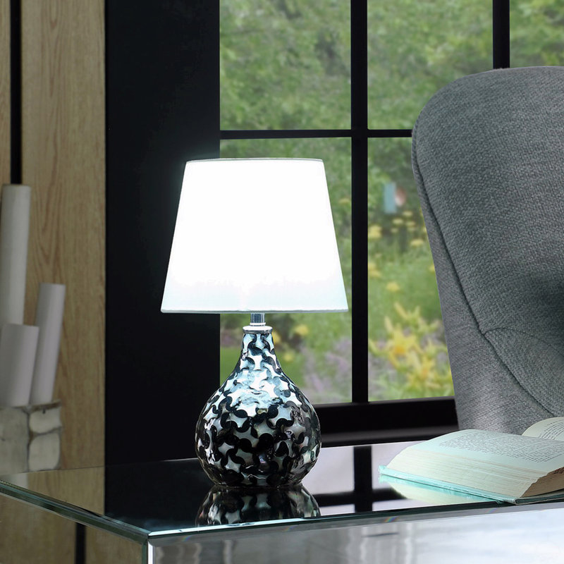 11.5" In Modern Seashell Swirl Pattern Mini Polyresin Table Lamp
