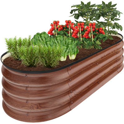 Lit de jardin ovale en métal surélevé Roetta 4x2x1ft
