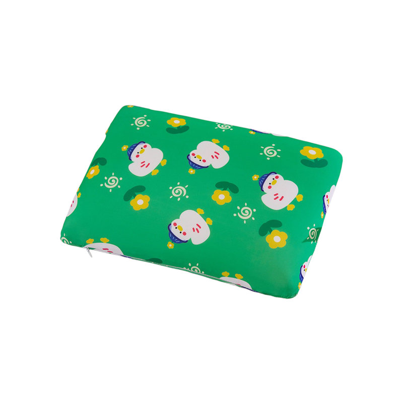 Coussin de soutien-cou cervical avec housse en soie glacée, Vert