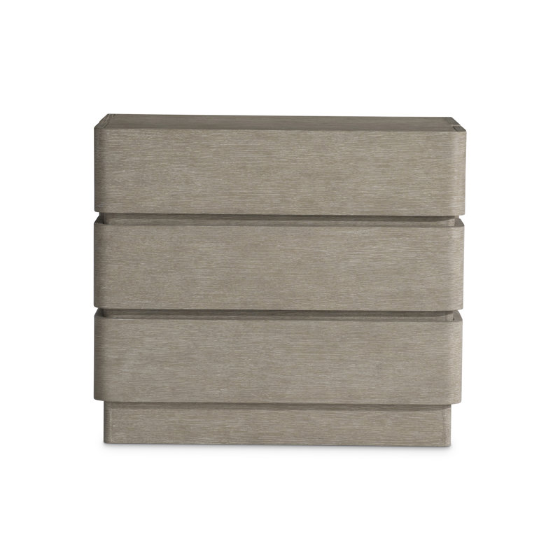 Clay Finish Oak 3-Drawer Modern Nightstand