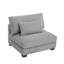 Maelina Upholstered Light Grey Corduroy Armless Chair with Pillow Back, Single Chair Module Part For Sectional Sofa-107627211
