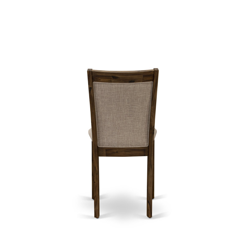 Chaises de salle à manger Monson Modern Parson - Ensemble de 2 chaises rembourrées en tissu de lin brun clair, Brun clair