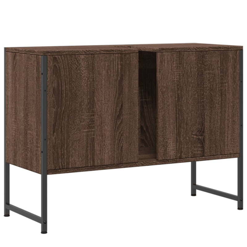 Nivi 80mm Single Bathroom Vanity with Basin, Brown Oak