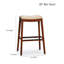 Le tabouret de bar 30 po avec siège en cuir gris, finition blanche, complète l'esthétique moderne et la fonction du tabouret de selle de cuisine ou de hauteur, la finition et le cuir, procurant du confort dans la zone