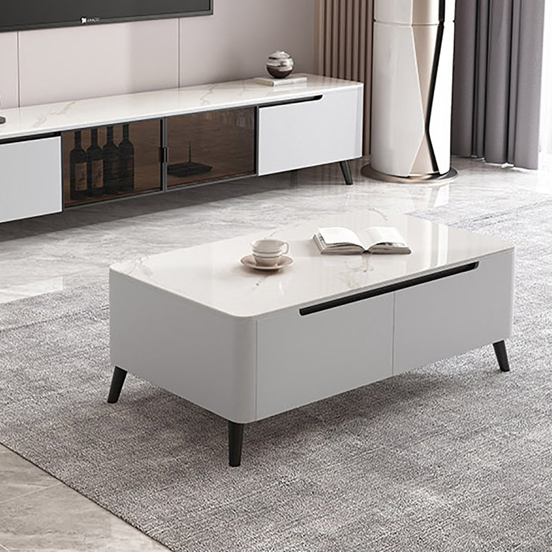 Modern simple rock plate coffee table, 20.1" H x 47.2" L x 23.6" W