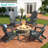 4-person Folding Adirondack Chair Set – Hdpe All-weather Outdoor Patio Seating With Cup Holders-908761689