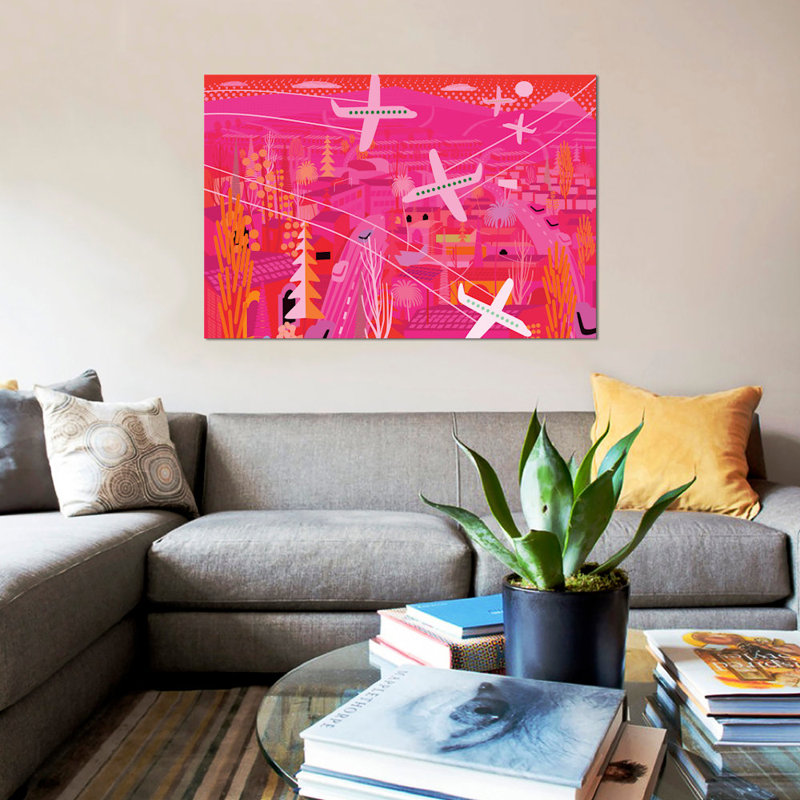 « fire on los angeles », impression sur toile, H 12 po x l 18 po x P 1,5 po, Toile tendue, Pas de tapis